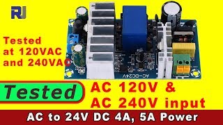 Review of AC 100240V To DC 24V 4A6A Switching Power Supply Module [upl. by Gregoire]