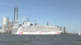 Norwegian Joy departing from NYC on June 16 2024 [upl. by Aitrop]