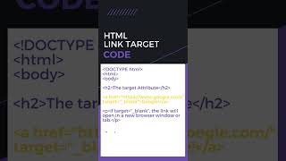 html Example  html Link  HTML link target  Quick shortvideohtmltutorial [upl. by Yenruoj]