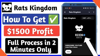 Rats Kingdom Airdrop  How to Get Verify   Rats Kingdom Ton Transaction Process  ratskingdom [upl. by Anai185]