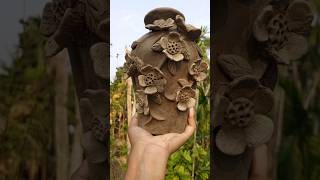 ফুল দানি পানির পাত্র  DLY Easy Clay flower vase watch pot 🫙shorts clay viralvideo [upl. by Tabby]