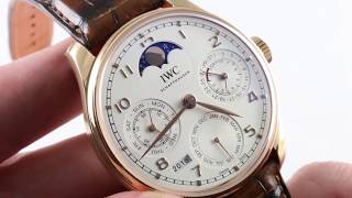 IWC Portugieser Perpetual Calendar IW503302 Luxury Watch Review [upl. by Sihon466]