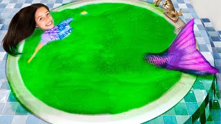 The mermaid enjoys a slime bath in the jacuzzi [upl. by Coster]