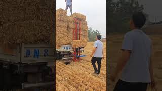 The straw automatic loading machine overturned automobile farming machine silkmill train [upl. by Elvera]