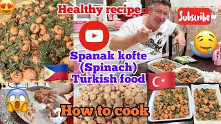 HOW TO COOK SPANAK KOFTE SPINACH BULGUR turkishfood turkishrecipe viralvideo healthyfood [upl. by Piderit930]