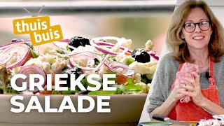 Griekse salade met feta  ThuisKoken [upl. by Enorej]