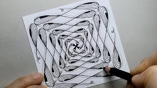 Drawing Zentangle – ECHOISM [upl. by Eisdnyl]