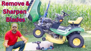 How to Sharpen and balance lawn mower blades without taking deck off [upl. by Neil]