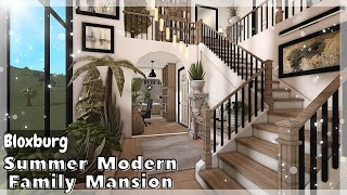 BLOXBURG Summer Modern Family Mansion Speedbuild interior  full tour Roblox House Build [upl. by Godard]