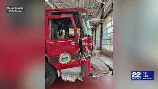 Police searching for driver who struck Mansfield fire truck [upl. by Nosinned143]