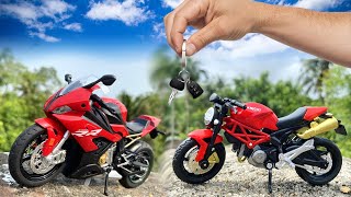 Scale 118 Model Ducati Monster  BMW S1000 RR  DieCast Collection  DIY  scale model [upl. by Jankell]