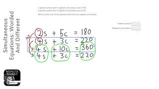 Simultaneous Equations Worded And Different Cooeficients Grade 6  OnMaths GCSE Maths Revision [upl. by Eniawed]