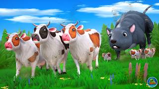 Giant Rat Attacks Cows  Tiny Cows Dream Turns Hilariously Horrible  Funny Animal Cartoon Videos [upl. by Aninotna]