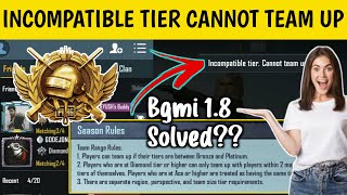 How To Solve Incompatible Tier Cannot Teamup In Bgmi  Incompatible Tier Cannot Teamup Pubg Mobile [upl. by Sirovaj]