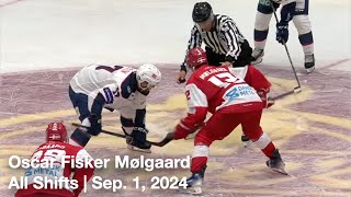 Oscar Fisker Mølgaard DEN12  All Shifts  Denmark vs Norway  Olympic Qualifiers  9 1 2024 [upl. by Idalla127]