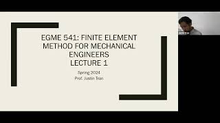 EGME 541 SPRING 2024 Week 1 Lecture 1 [upl. by Jaime]