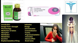 Cyclizine  Marzine Nausin Mechanism of Action Dosage Indications Adverse Effect English [upl. by Sidwell824]