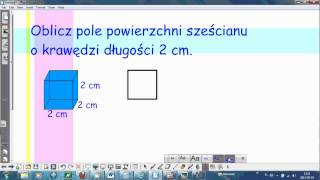 Pole powierzchni sześcianu [upl. by Anirb]