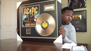 ACDC IRON MAN 2 SOUNDTRACK LIMITED SIGNATURE EDITION STUDIO LICENSED GOLD LP CUSTOM FRAME UNBOXING [upl. by Fannie]