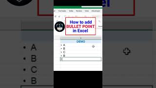 Add Bullet Points in Excel excel excelmagic exceltricks [upl. by Arbua]