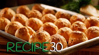 French Cheese Puffs or Gougeres with chives and two cheeses [upl. by Imoan]