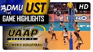 ADMU vs UST  Game Highlights  UAAP 79 WV  March 15 2017 [upl. by Clarise]