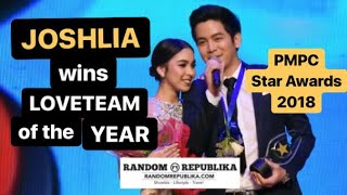 JOSHLIA  Joshua and Julia awarded the Loveteam of the Year at the PMPC Star Awards for Movies 2018 [upl. by Anaujahs985]