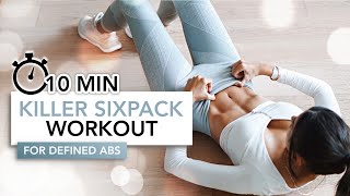 10 MIN KILLER SIXPACK WORKOUT Intense Ab Exercises  Eylem Abaci [upl. by Skeie]