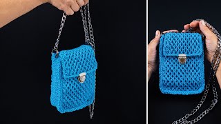 DIY cute crochet bag easily Honeycomb stitch pattern Miarti🧶 [upl. by Grondin]