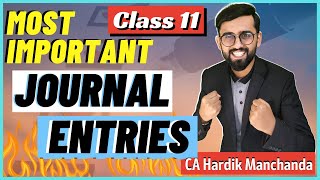 Important Journal Entries  Class 11  Accounts  Recording of Transactions Adjustments [upl. by Htieh]