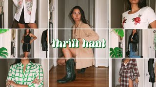 a thrift haul  outfits for fall [upl. by Aleemaj]