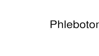 How to pronounce Phlebotomus [upl. by Nnayelhsa287]