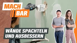 Wände spachteln und ausbessern  OBI [upl. by Hildagarde]