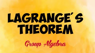 Lagranges theorem  L16  Group algebra  Group and ring [upl. by Primrose935]