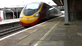 Virgin Trains Pendolino passes through at speed [upl. by Whitaker]