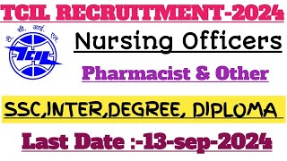 TCIL Nursing Officer Pharmacist amp Other Recruitment 2024 – Apply Online for 204 Post [upl. by Freddie308]