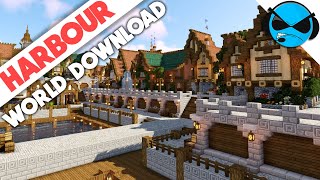 Minecraft Harbour World Tour and Download  Minecraft Docks Village [upl. by Jemimah]