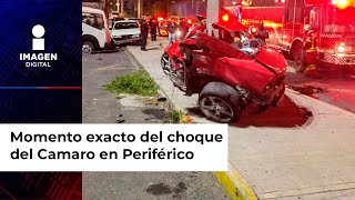 Filtran video del momento exacto del choque del camaro en periférico [upl. by Rialcnis]