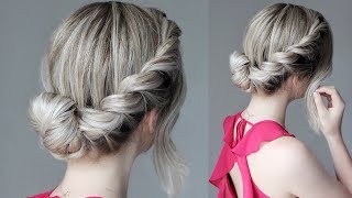 How To Easy Updo  French Rope Braid [upl. by Anale]