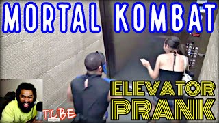 MORTAL KOMBAT ELEVATOR PRANK  Reaction [upl. by Ainerbas171]