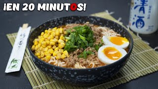 RAMEN DE MISO en 20 minutos  Receta RÁPIDA tradicional japonesa [upl. by Helsie30]