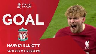 GOAL  Harvey Elliott  Wolves v Liverpool  Third Round Replay  Emirates FA Cup 202223 [upl. by Pfeifer744]