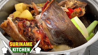 Surinaamse Viskop Soep Droge Vis Kop Soep  Surinamese Fish Head Soup Dry Fish Head Soup [upl. by Yrrum]