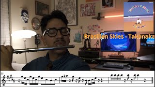 Brasilian Skies  Takanaka Guitar Solo  Flute Transcription [upl. by Crespi936]