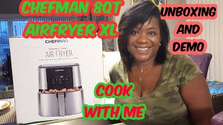 Chefman Turbofry Touch 8 qt XL Air fryer Unboxing and Demo  RIBS MEATLOAF FRIES AND CHICKEN [upl. by Nixon640]