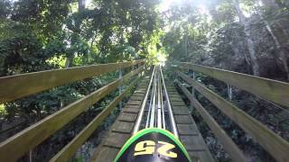 Jamaican Bobsled Ride at Mystic Mountain in Ocho Rios Jamaica [upl. by Ocirne554]