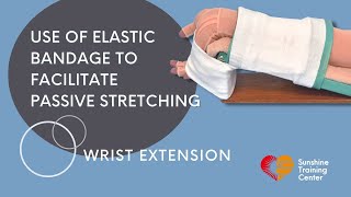 How to use crepe elastic bandage to achieve passive wrist extension stretching [upl. by Annavoeg281]