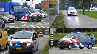 Over het fietspad Politie en KMar Rijopleiding met spoed door Zoetermeer en LeidschendamVoorburg [upl. by Cran]