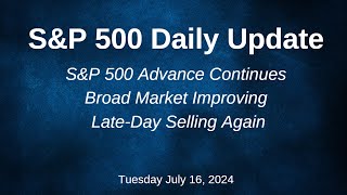 SampP 500 Daily Market Update for Tuesday July 16 2024 [upl. by Greenwald]