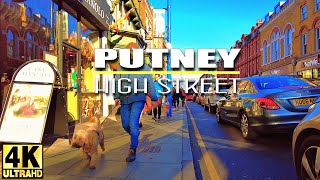 London walking tour at Putney High street   London Borough of Wandsworth  4K [upl. by Eneloj]